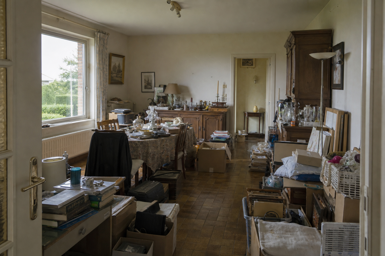 Vide villa à Jurbise : avant, en cours et après — avant débarras
