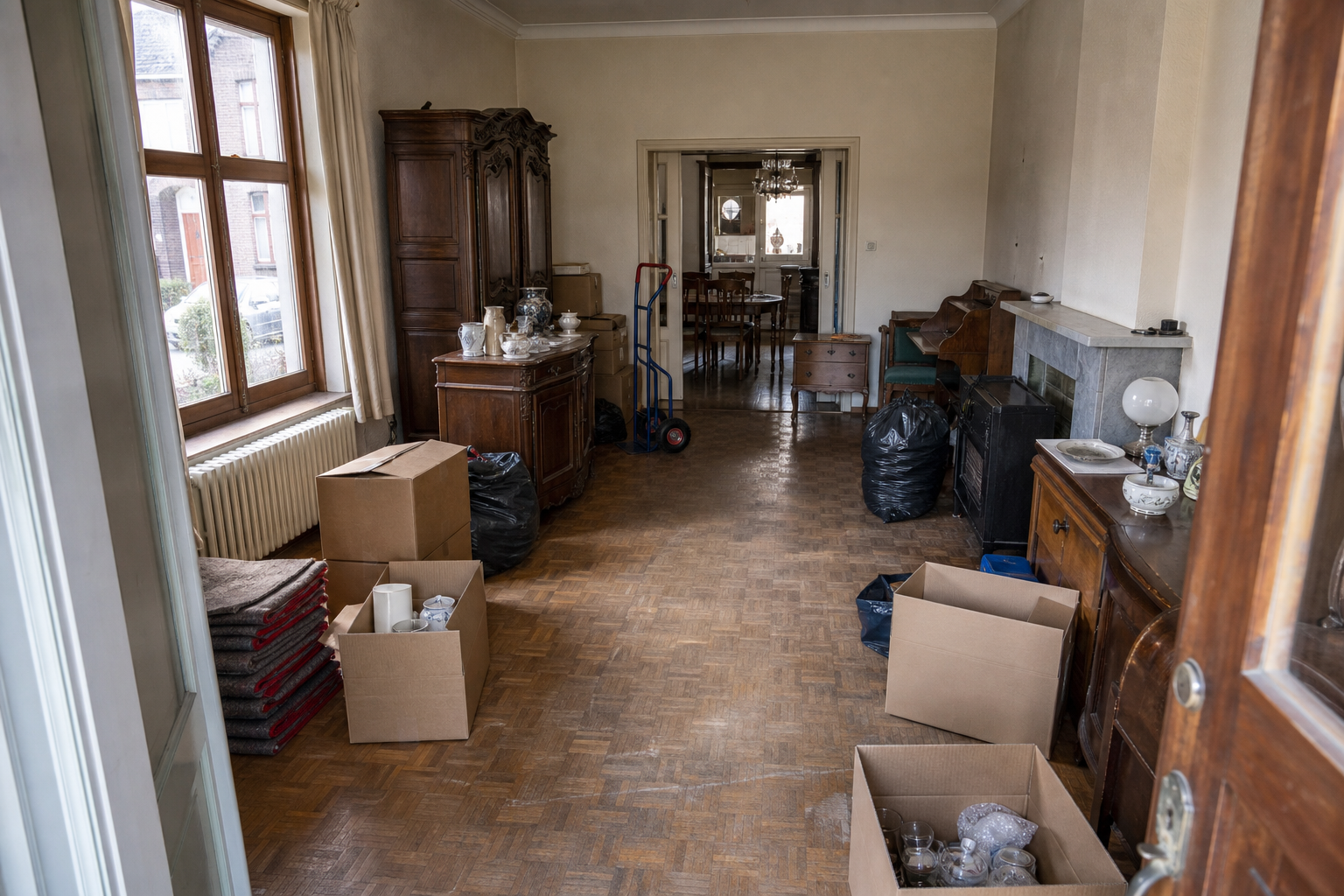 Vide villa à Jurbise : avant, en cours et après — intervention en cours