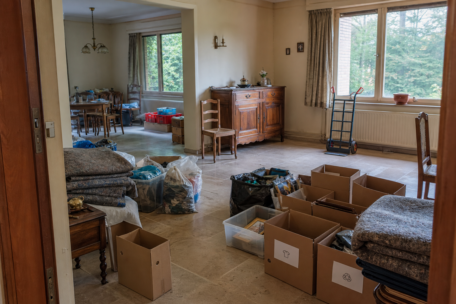 Vide villa à Keerbergen : avant, en cours et après — intervention en cours