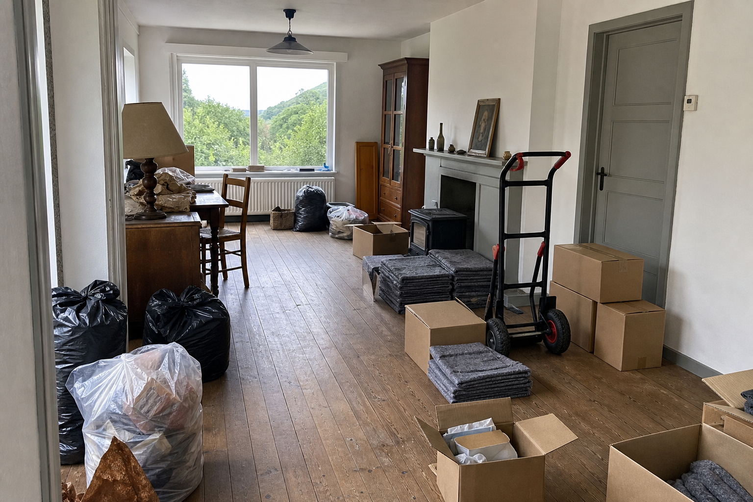 Vide résidence secondaire à Kluisbergen : avant, en cours et après — intervention en cours