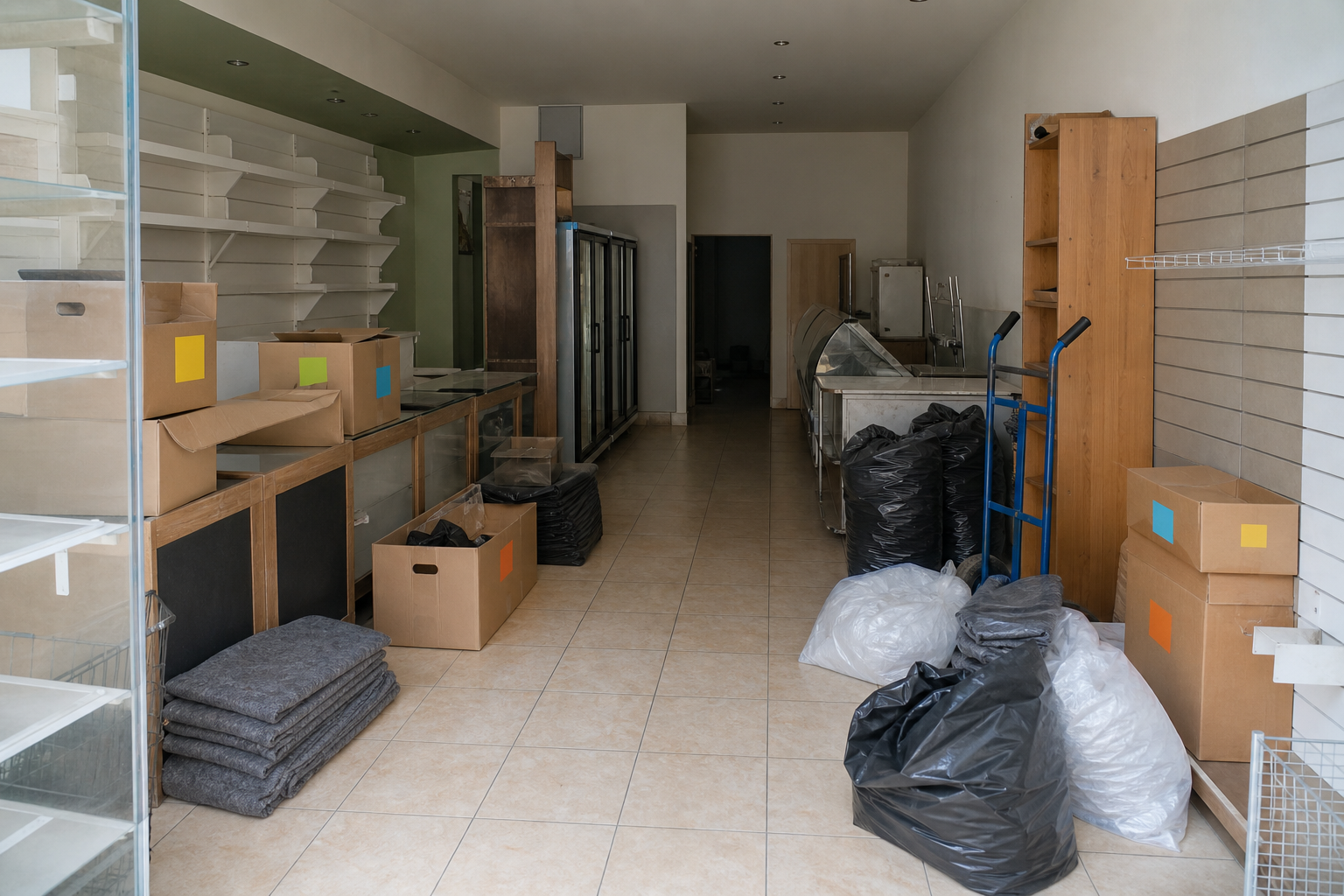 Vide petit commerce à Koekelberg : avant, en cours et après — intervention en cours