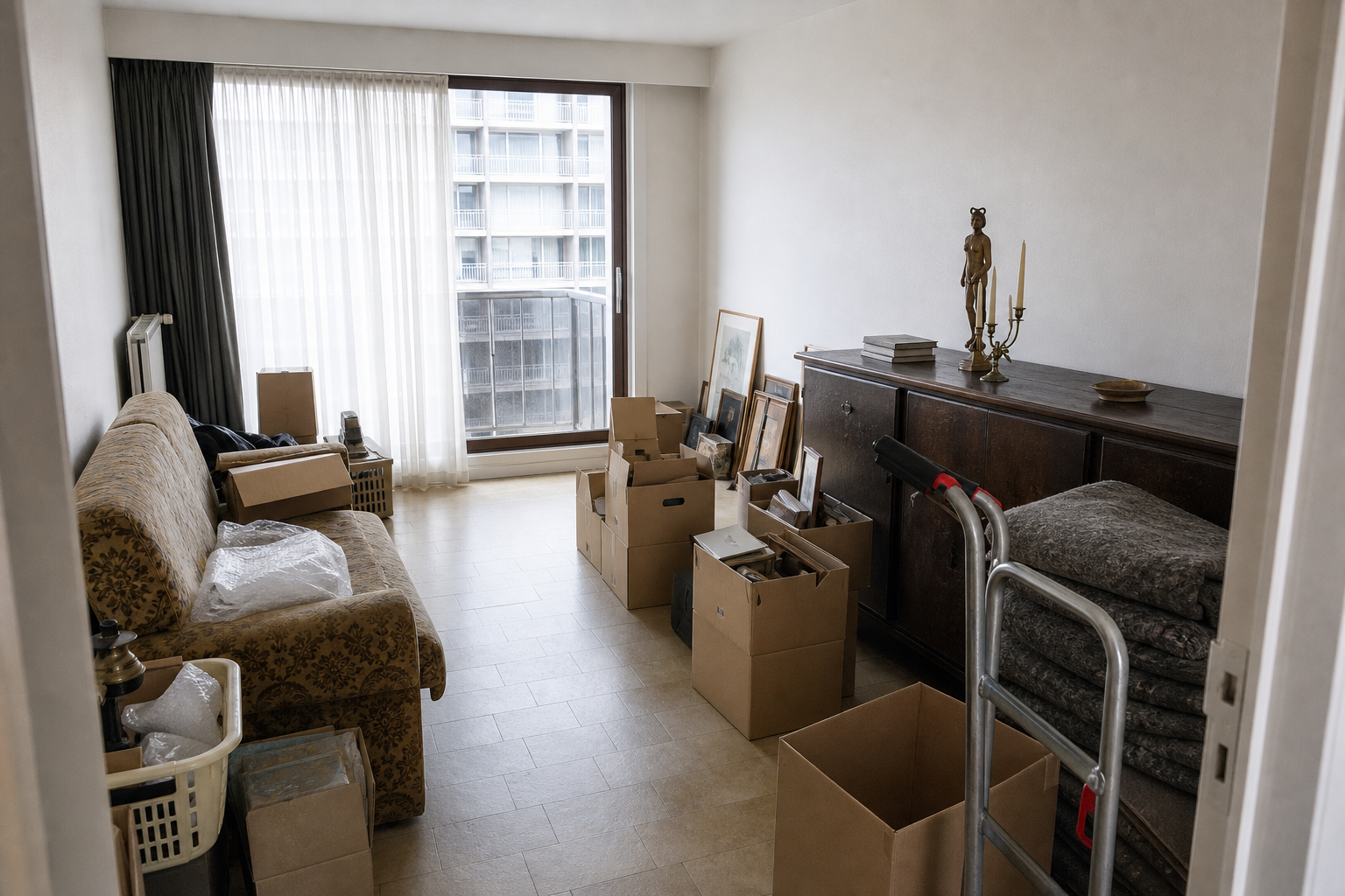 Vide appartement de résidence secondaire à Koksijde : avant, en cours et après — intervention en cours