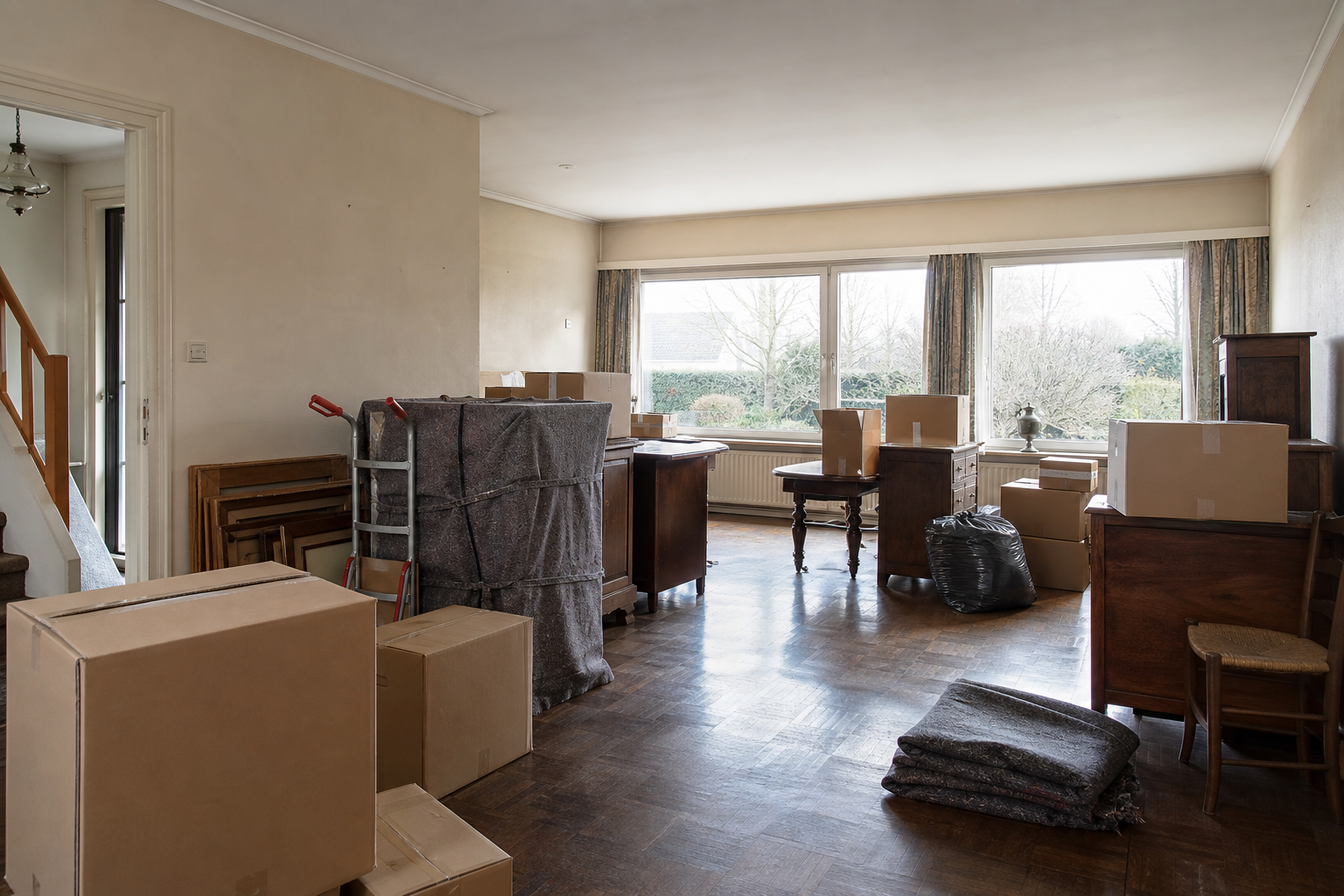 Vide villa familiale à Kontich : avant, en cours et après — intervention en cours