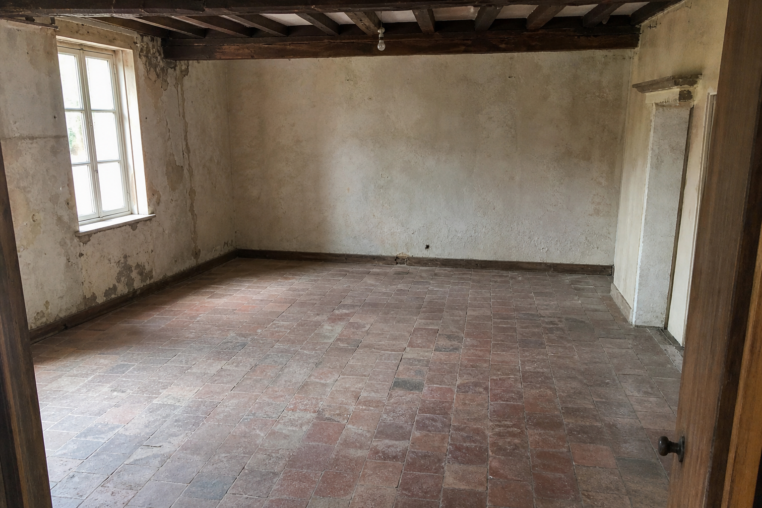 Vide maison villageoise avec grange à Kortenaken : avant, en cours et après — après débarras