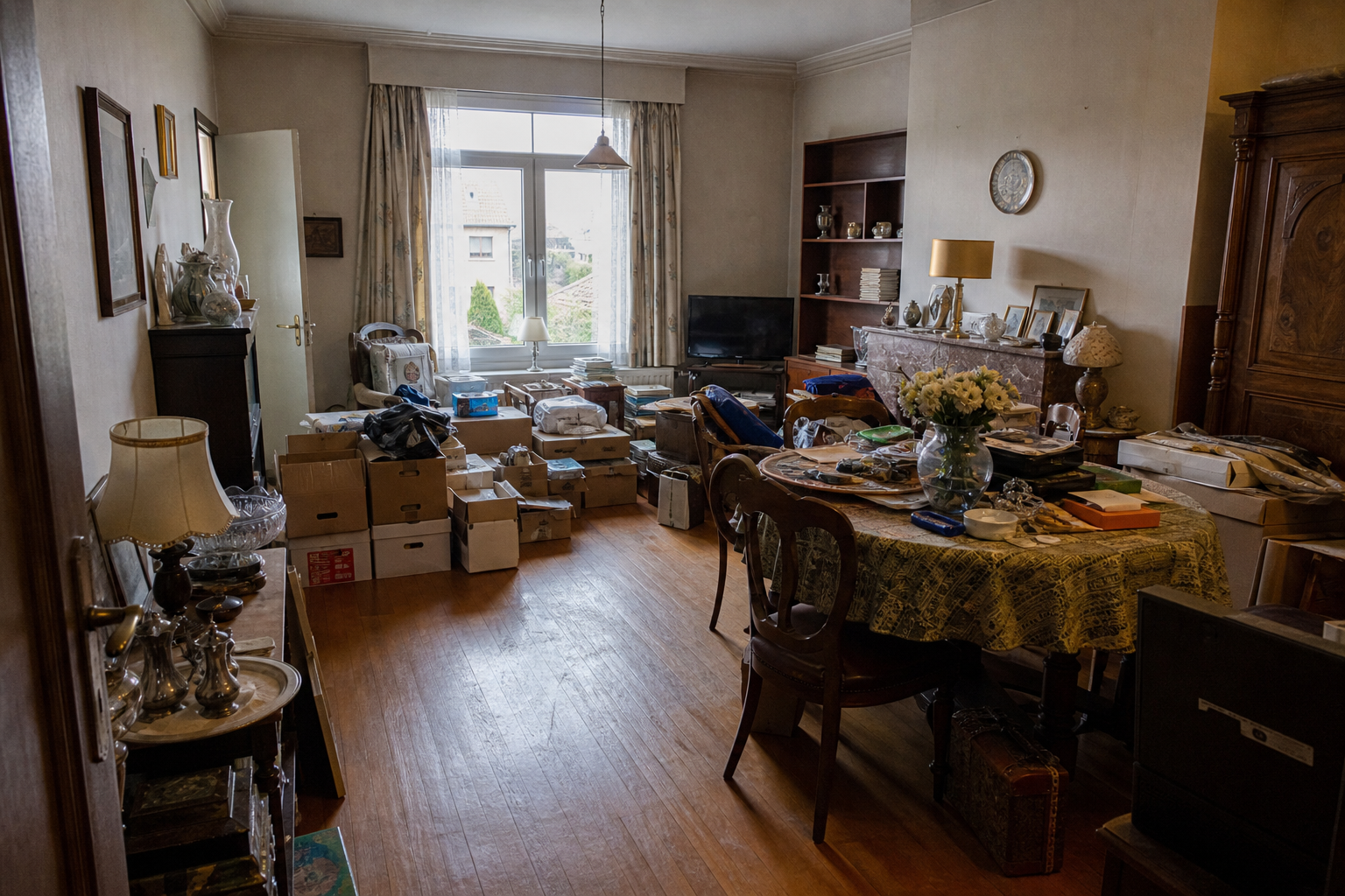 Débarras après départ en maison de repos à Kortenberg : avant, en cours et après — avant débarras