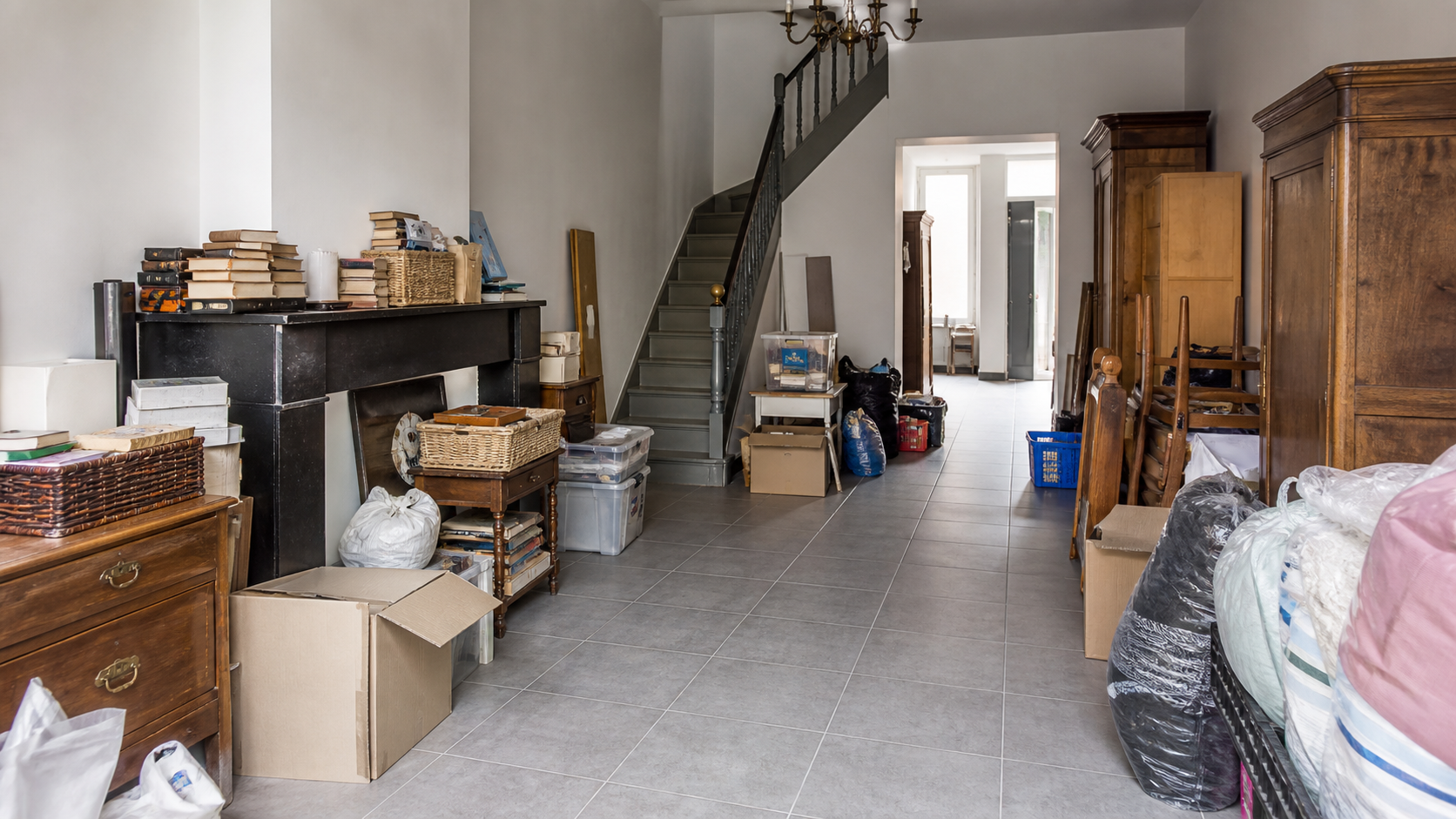 Vide maison avec atelier à Kortrijk : avant, en cours et après — intervention en cours