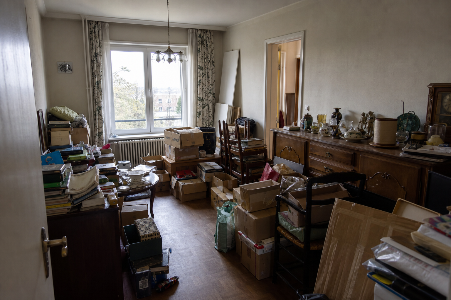 Vide appartement à Kraainem : avant, en cours et après — avant débarras