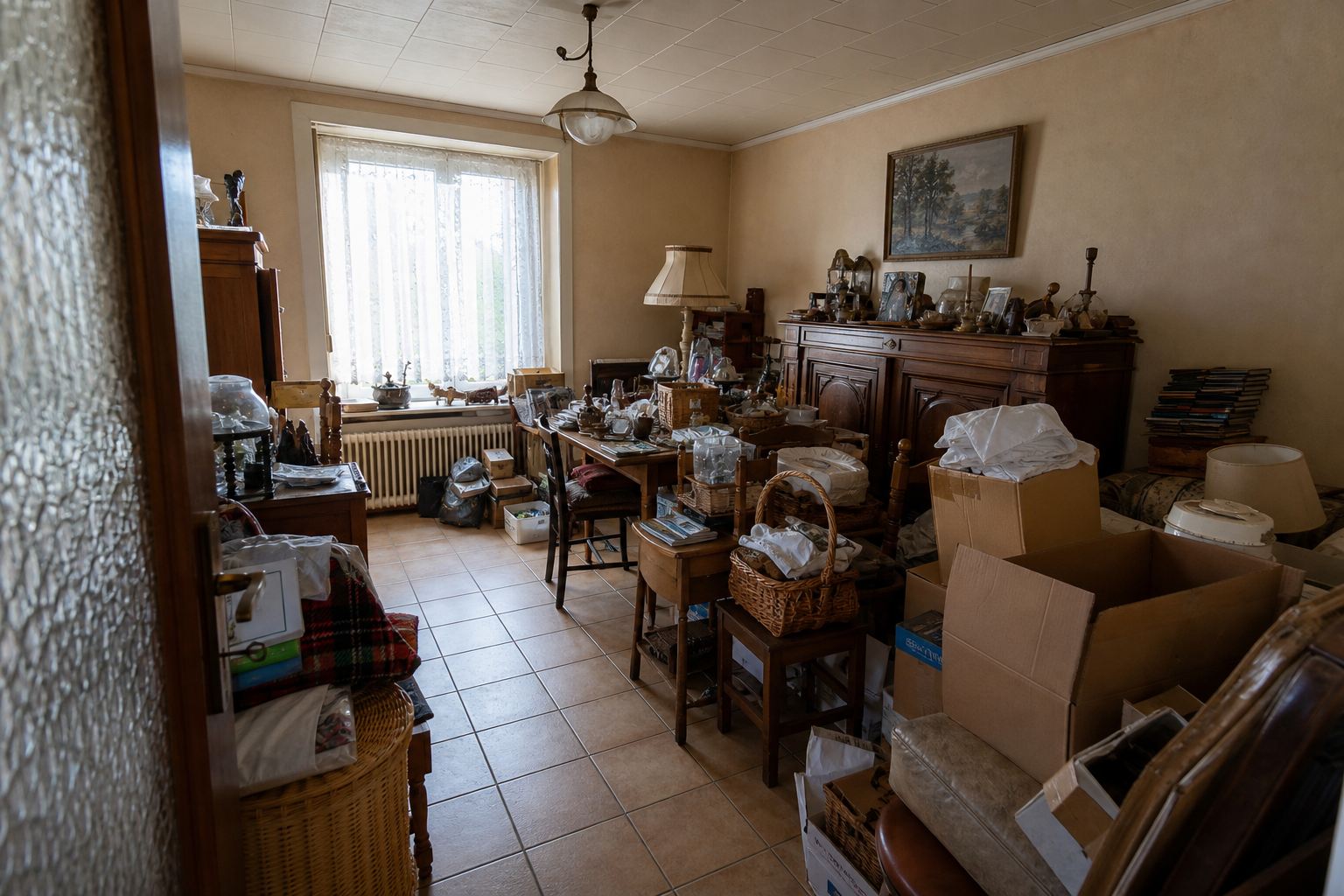 Débarras après départ en maison de repos à La Bruyère : avant, en cours et après — avant débarras