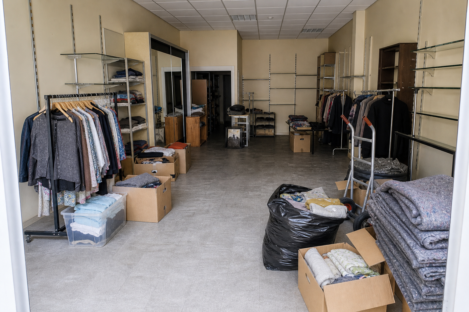 Vide commerce à La Calamine : avant, en cours et après — intervention en cours
