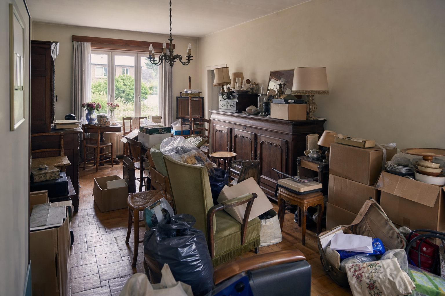 Vide maison familiale à Laarne : avant, en cours et après — avant débarras