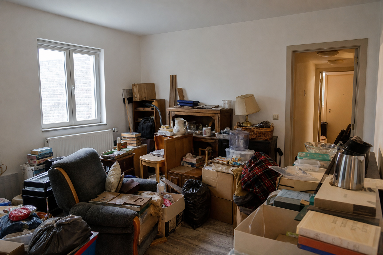 Vide appartement à Lanaken : avant, en cours et après — avant débarras