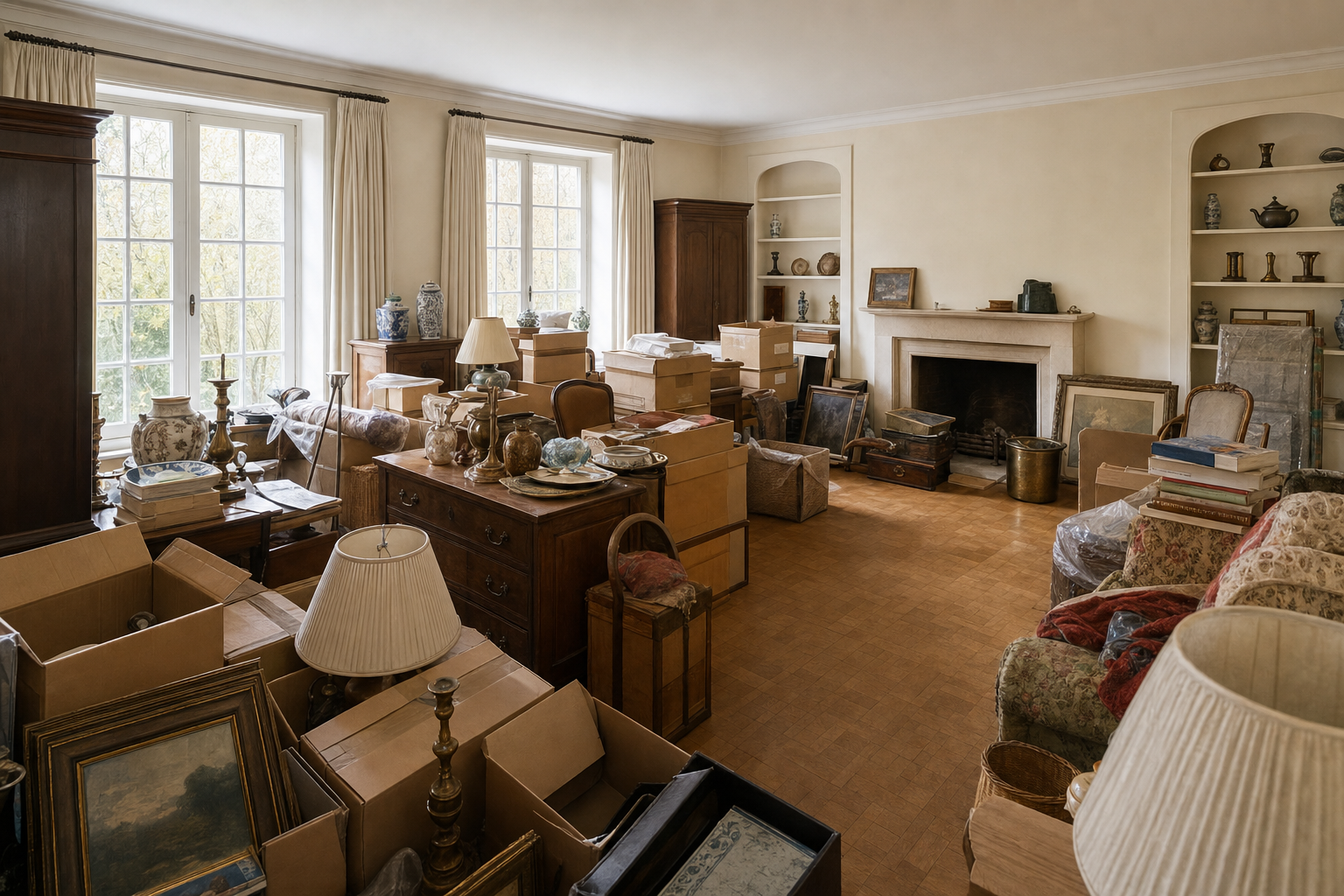 Vide villa à Lasne : avant, en cours et après — avant débarras