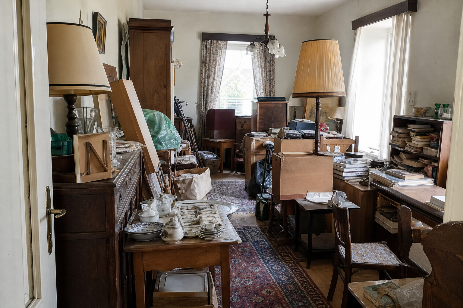 Vide maison villageoise à Léglise : avant, en cours et après — avant débarras