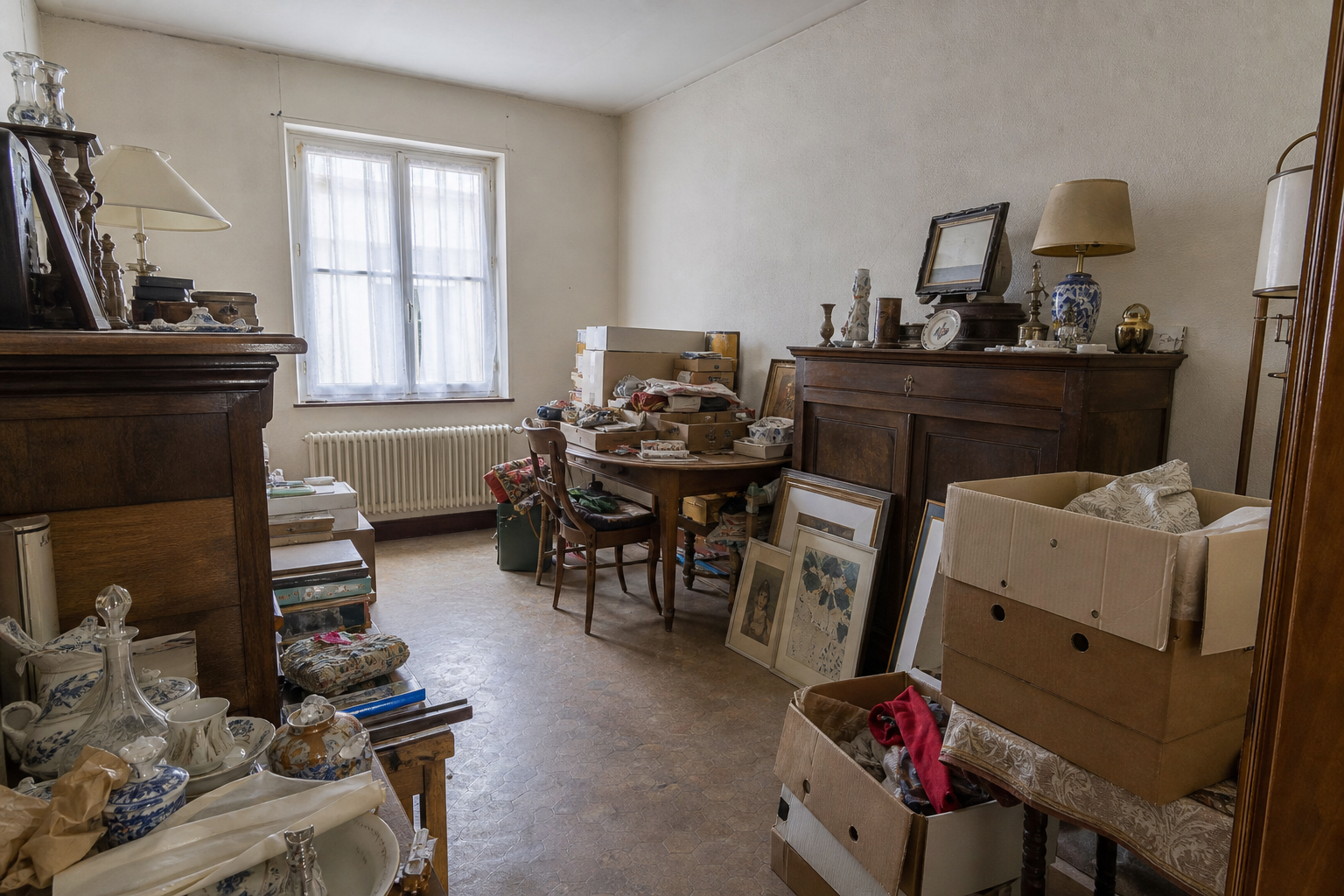 Vide maison flamande de centre historique à Lierre : avant, en cours et après — avant débarras