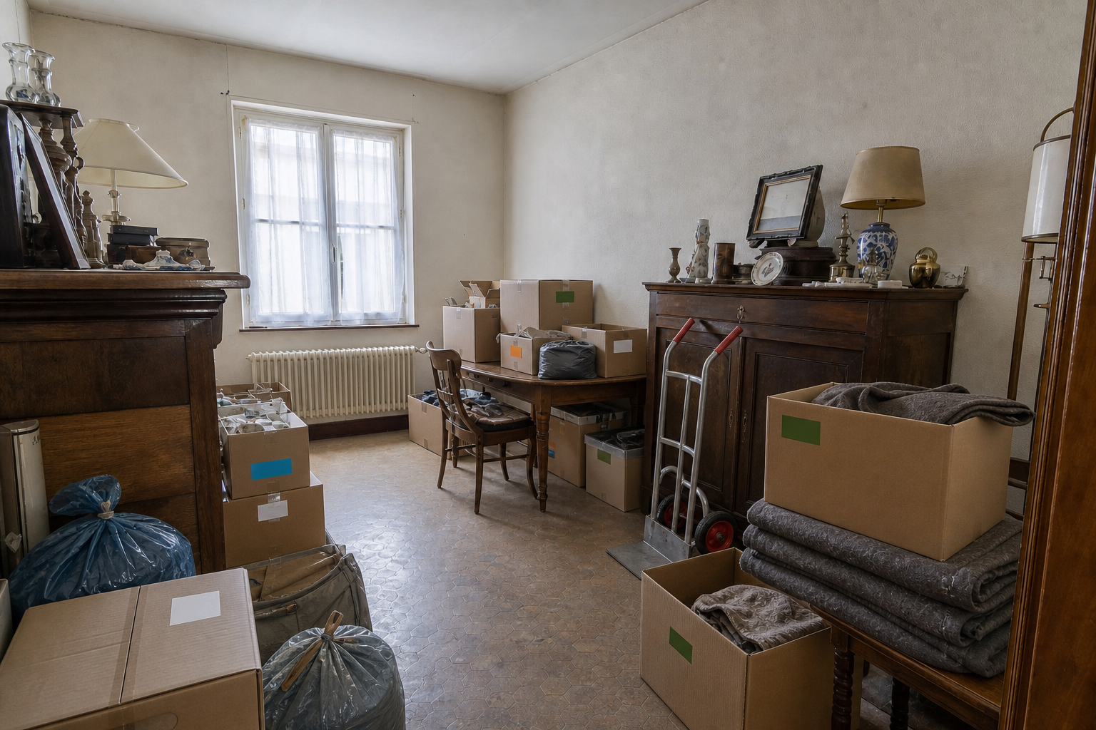 Vide maison flamande de centre historique à Lierre : avant, en cours et après — intervention en cours