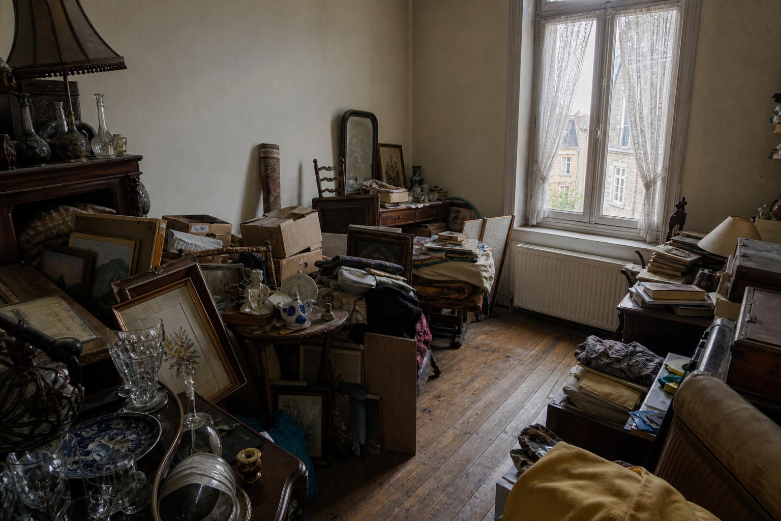Vide maison ancienne à Limbourg : avant, en cours et après — avant débarras