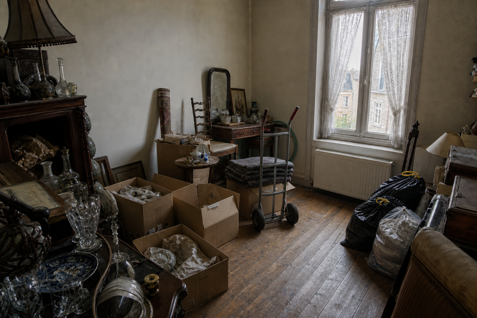 Vide maison ancienne à Limbourg : avant, en cours et après — intervention en cours