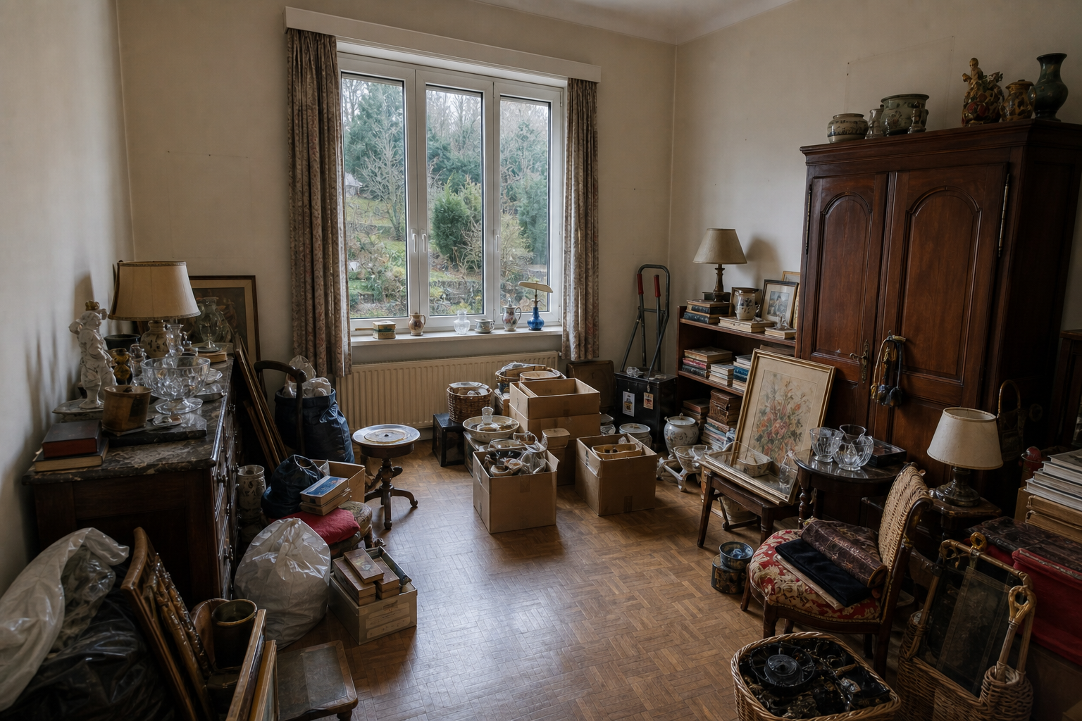 Débarras après départ en maison de repos à Linkebeek : avant, en cours et après — avant débarras