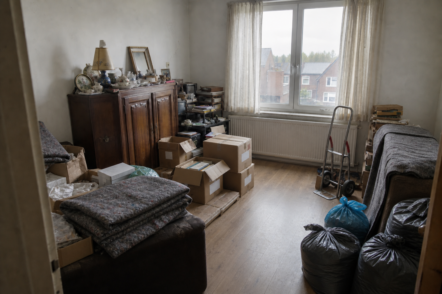 Vide appartement à Lint : avant, en cours et après — intervention en cours
