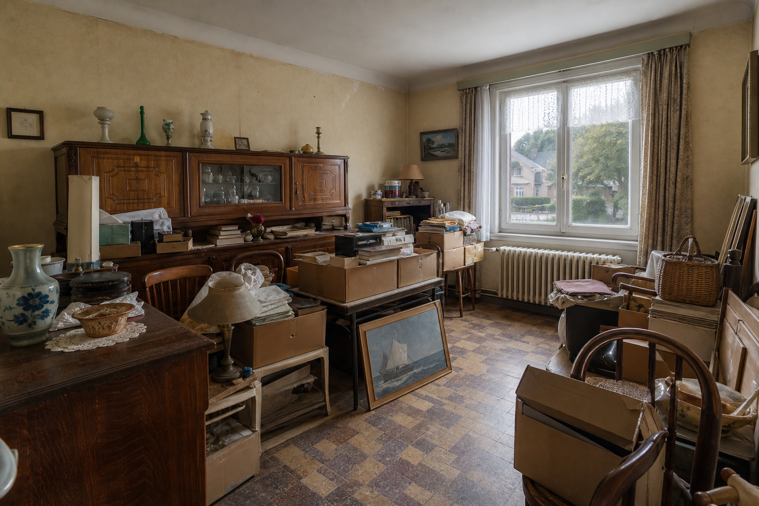 Vide maison familiale à Lobbes : avant, en cours et après — avant débarras