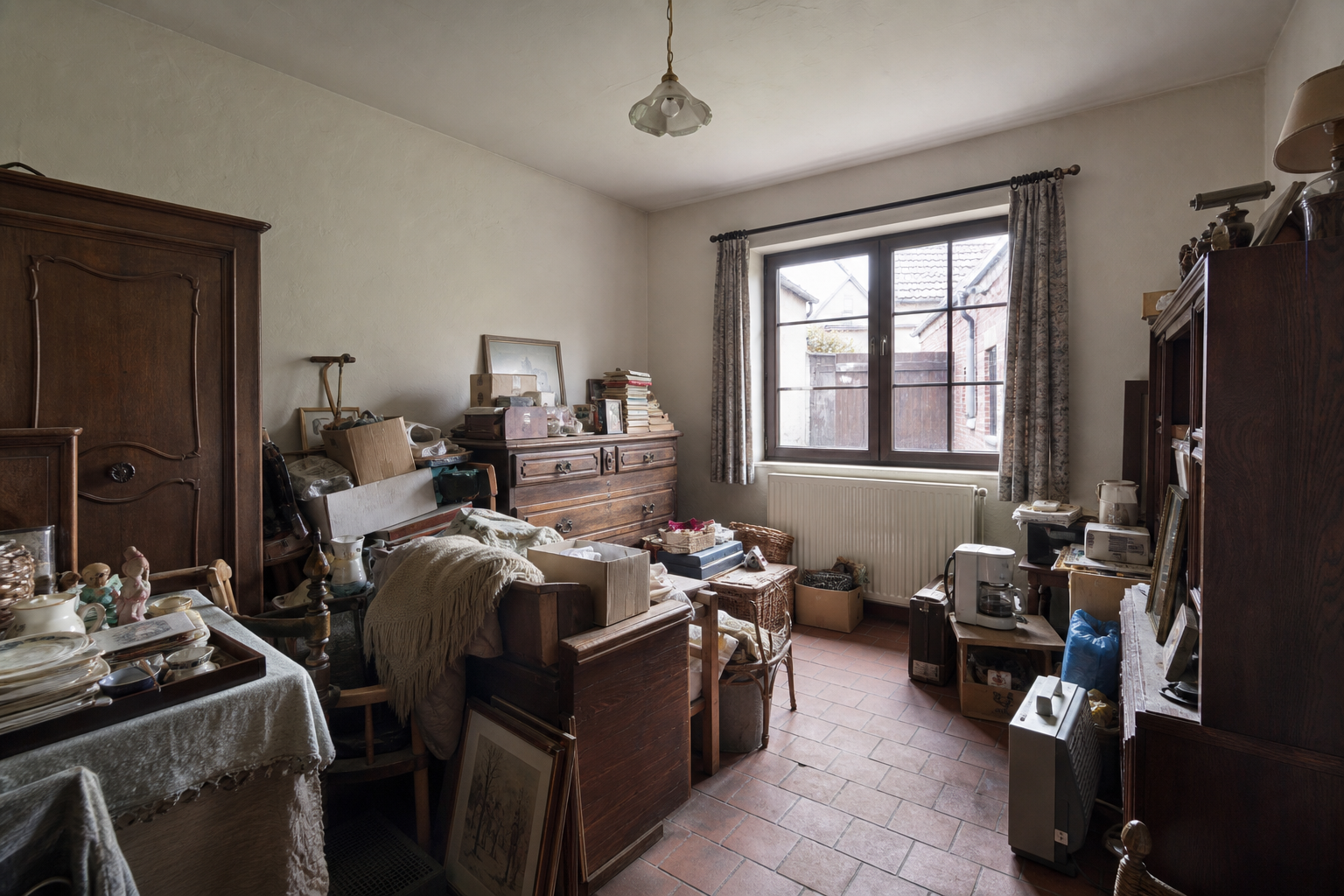Vide maison familiale avec remise à Lokeren : avant, en cours et après — avant débarras