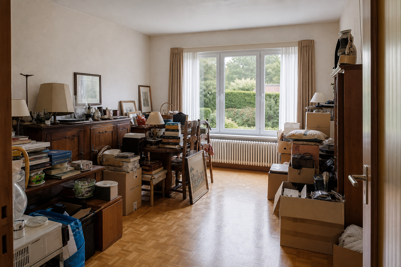 Vide villa à Lummen : avant, en cours et après — avant débarras