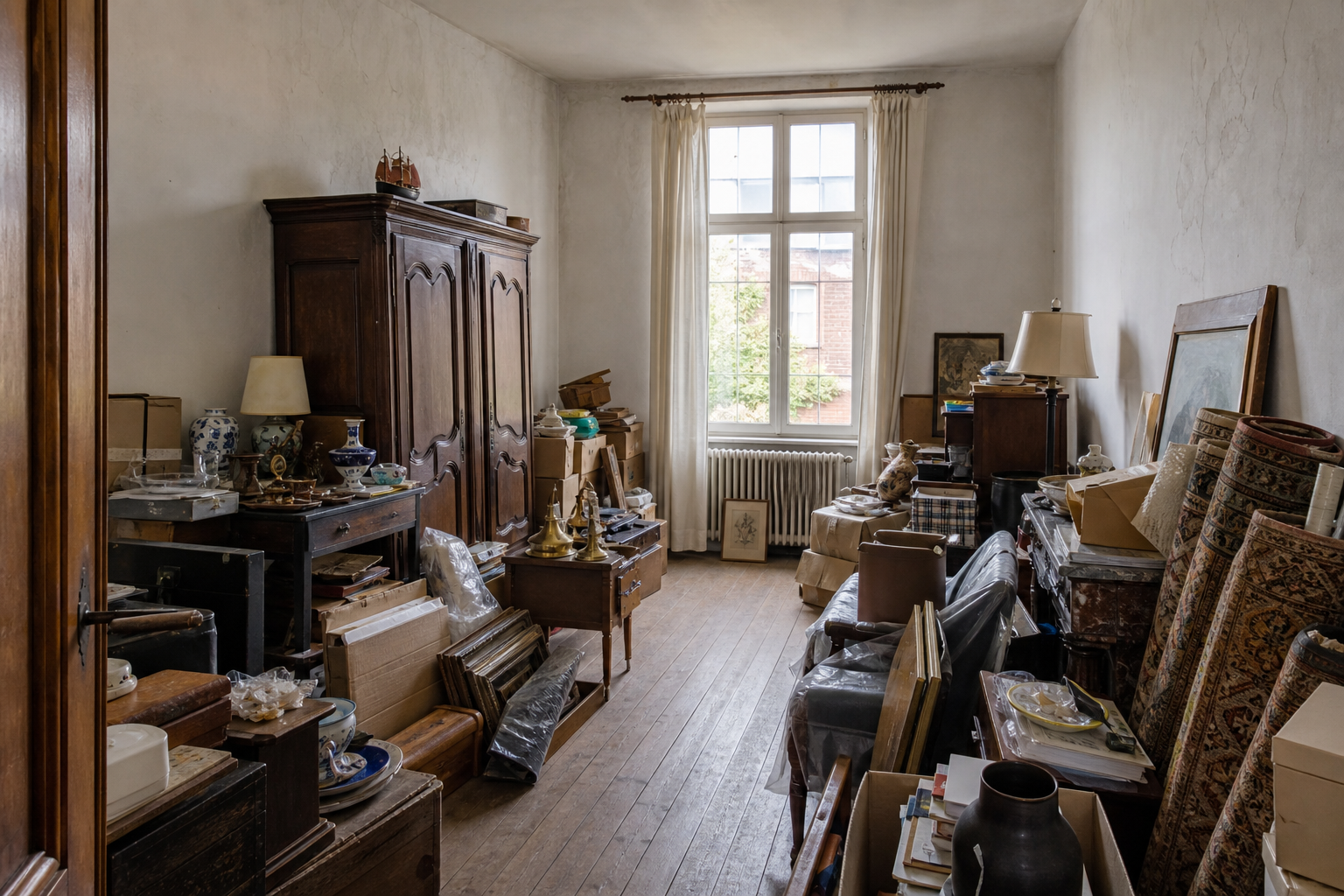 Vide maison de maître à Maaseik : avant, en cours et après — avant débarras
