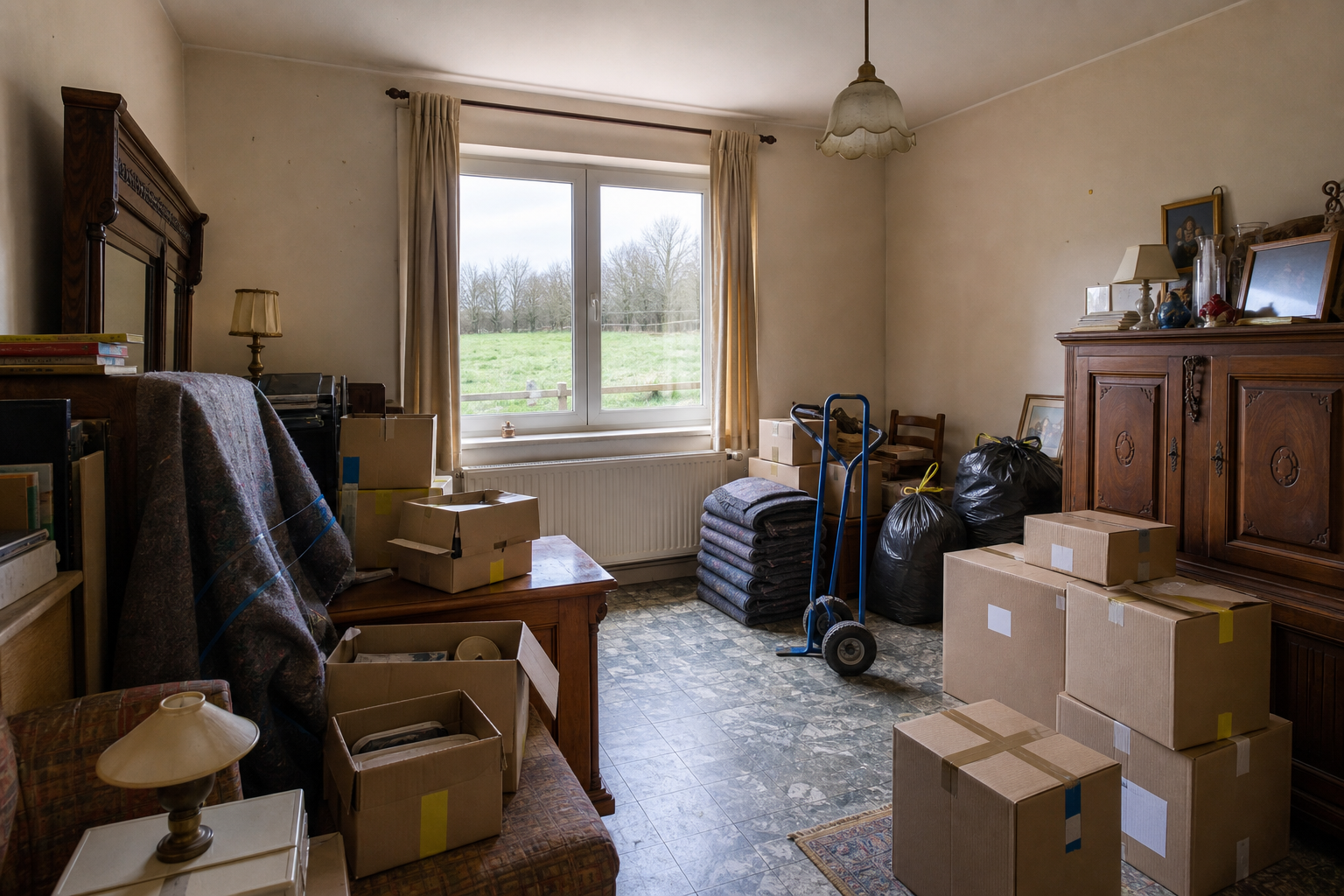Vide maison familiale à Marchin : avant, en cours et après — intervention en cours