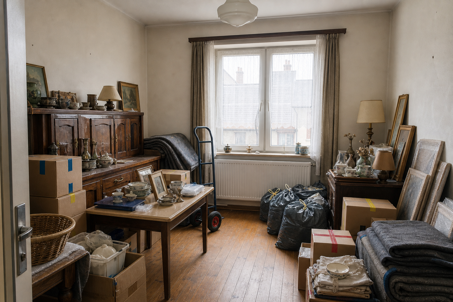 Vide maison mitoyenne à Martelange : avant, en cours et après — intervention en cours