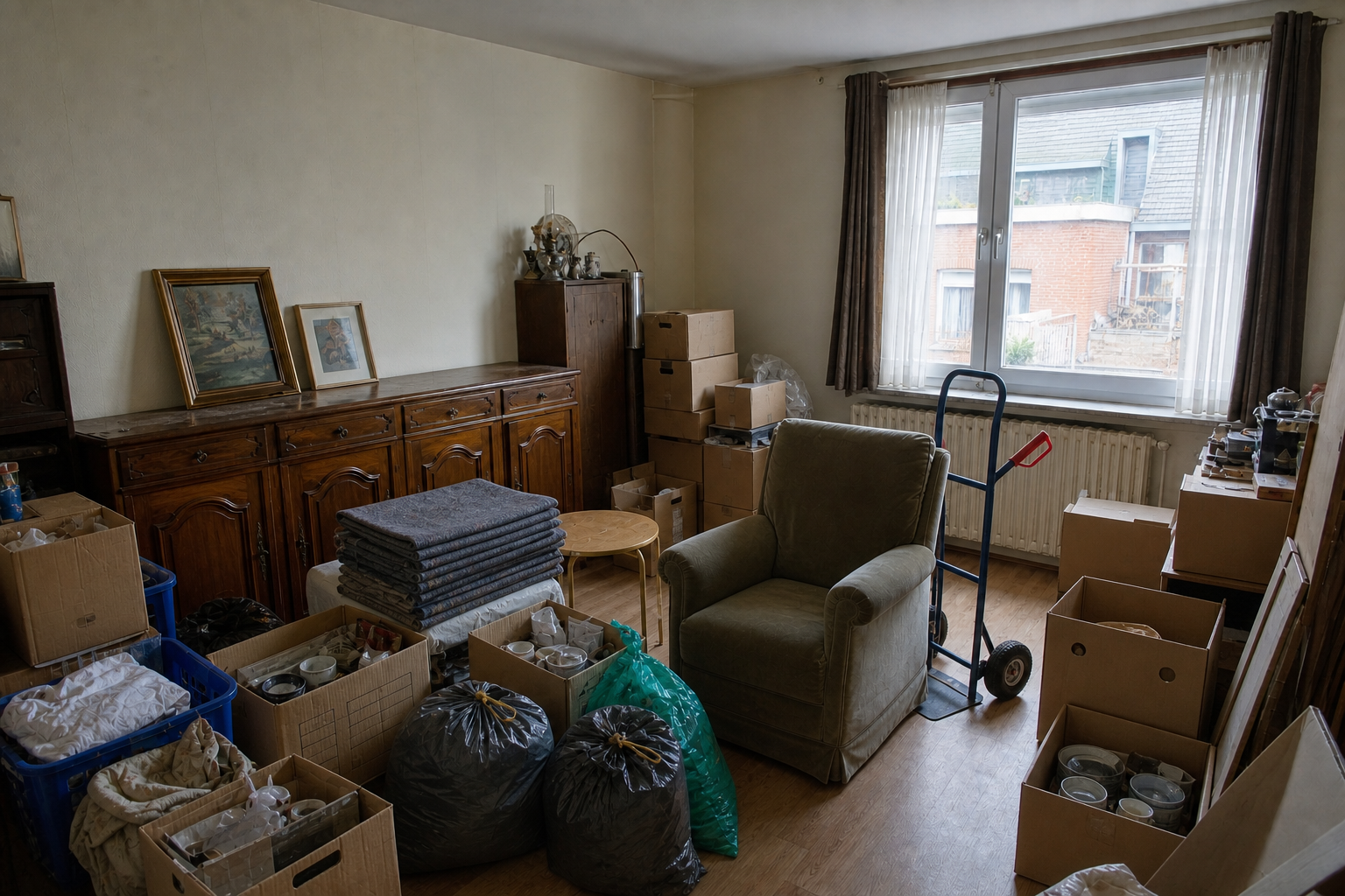 Vide appartement à Melle : avant, en cours et après — intervention en cours