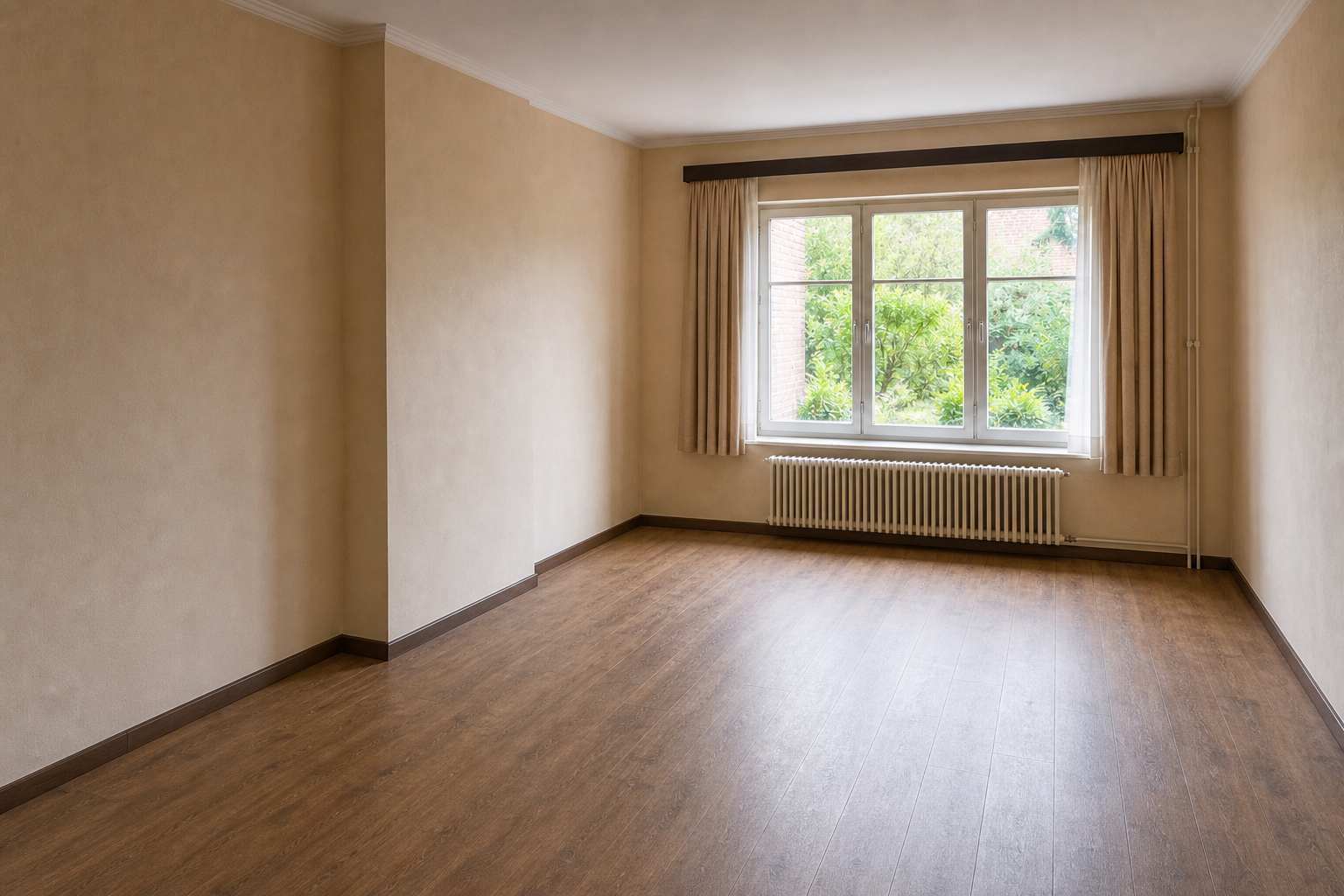Vide maison de rangée à Merelbeke : avant, en cours et après — après débarras