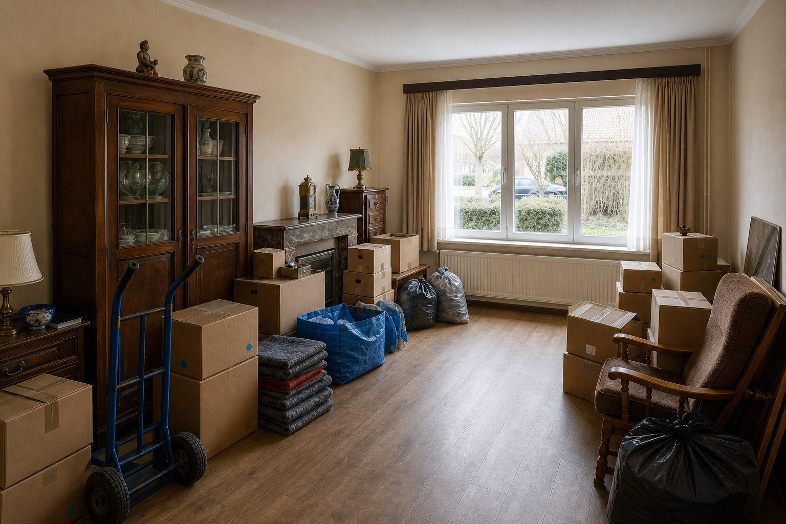 Vide maison de rangée à Merelbeke : avant, en cours et après — intervention en cours