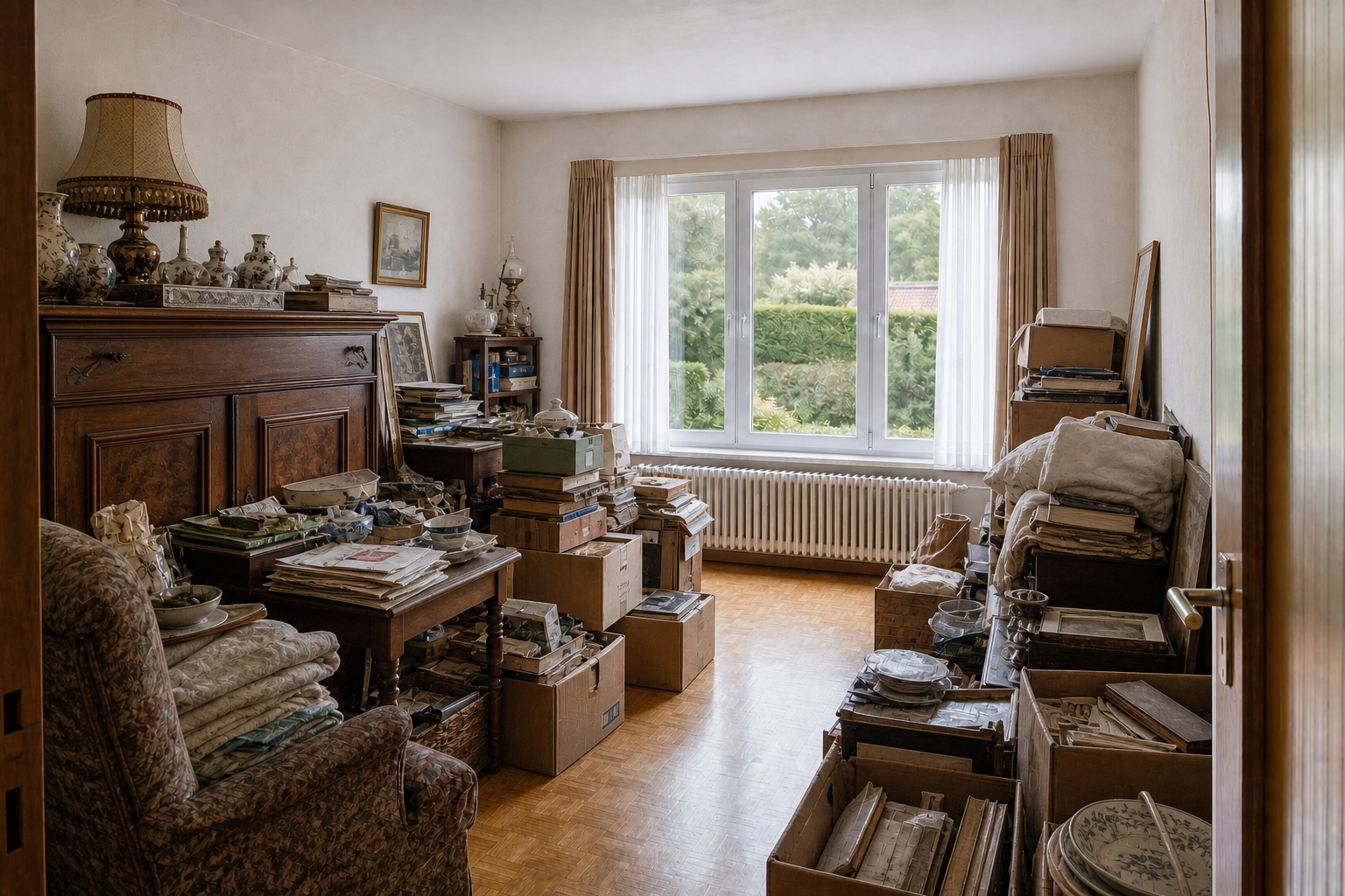 Débarras après départ en maison de repos à Messines : avant, en cours et après — avant débarras