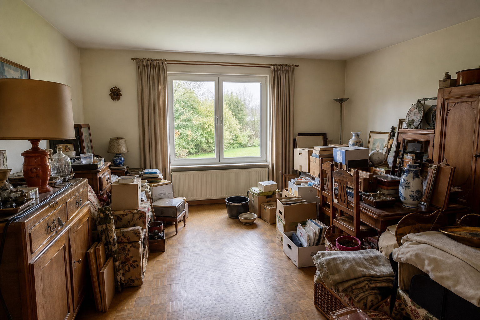 Vide villa quatre façades à Messancy : avant, en cours et après — avant débarras