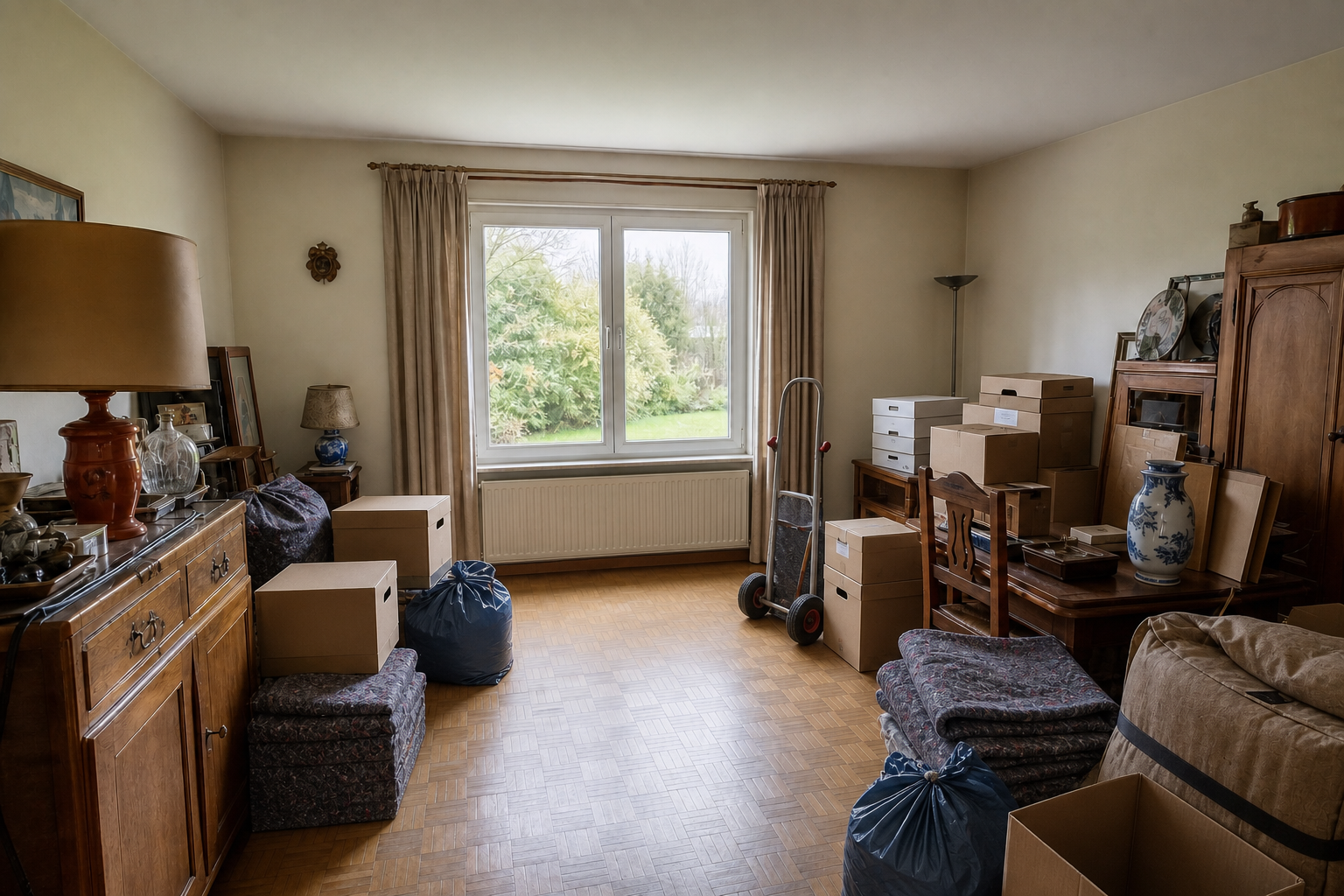 Vide villa quatre façades à Messancy : avant, en cours et après — intervention en cours