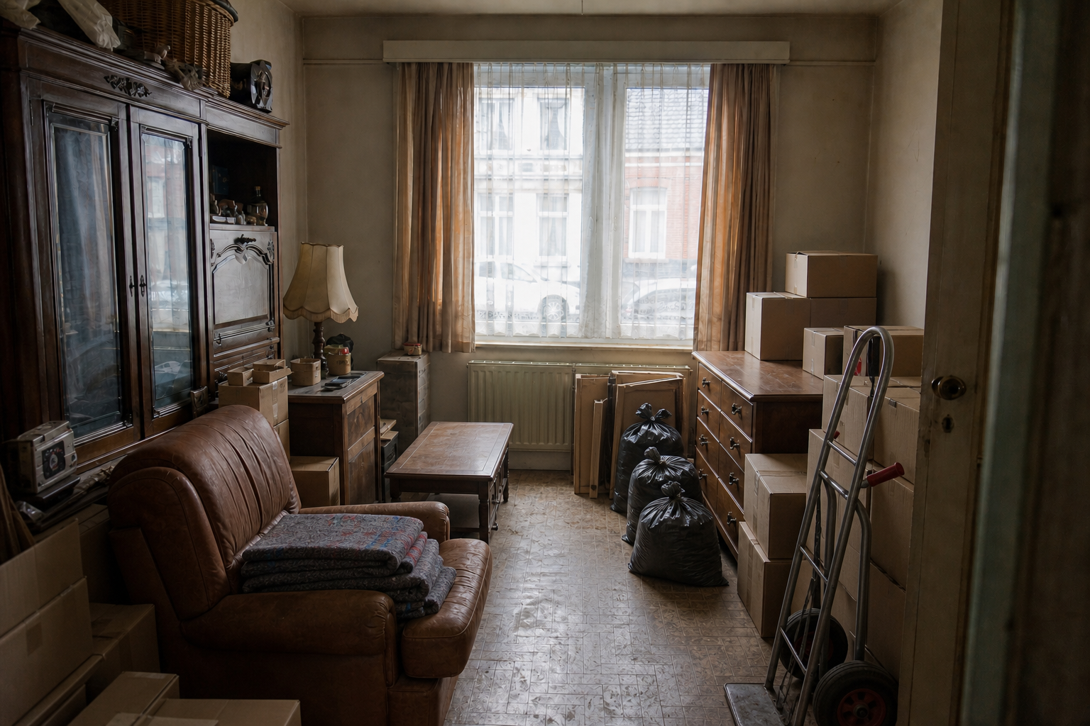 Vide maison ouvrière à Molenbeek-Saint-Jean : avant, en cours et après — intervention en cours