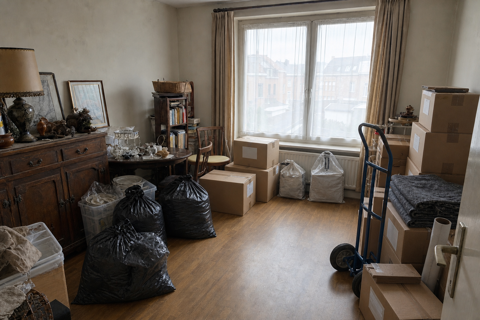 Vide appartement à Montigny-le-Tilleul : avant, en cours et après — intervention en cours