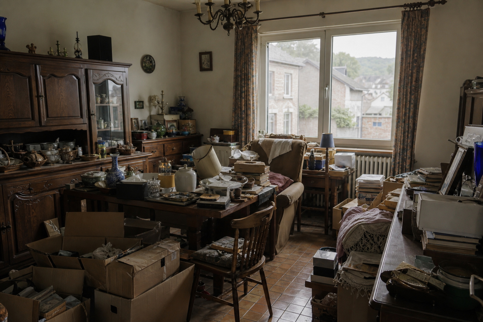 Débarras après départ en maison de repos à Nandrin : avant, en cours et après — avant débarras