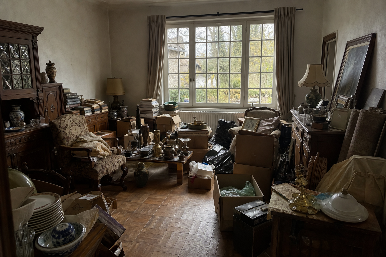 Vide villa à Neupré : avant, en cours et après — avant débarras