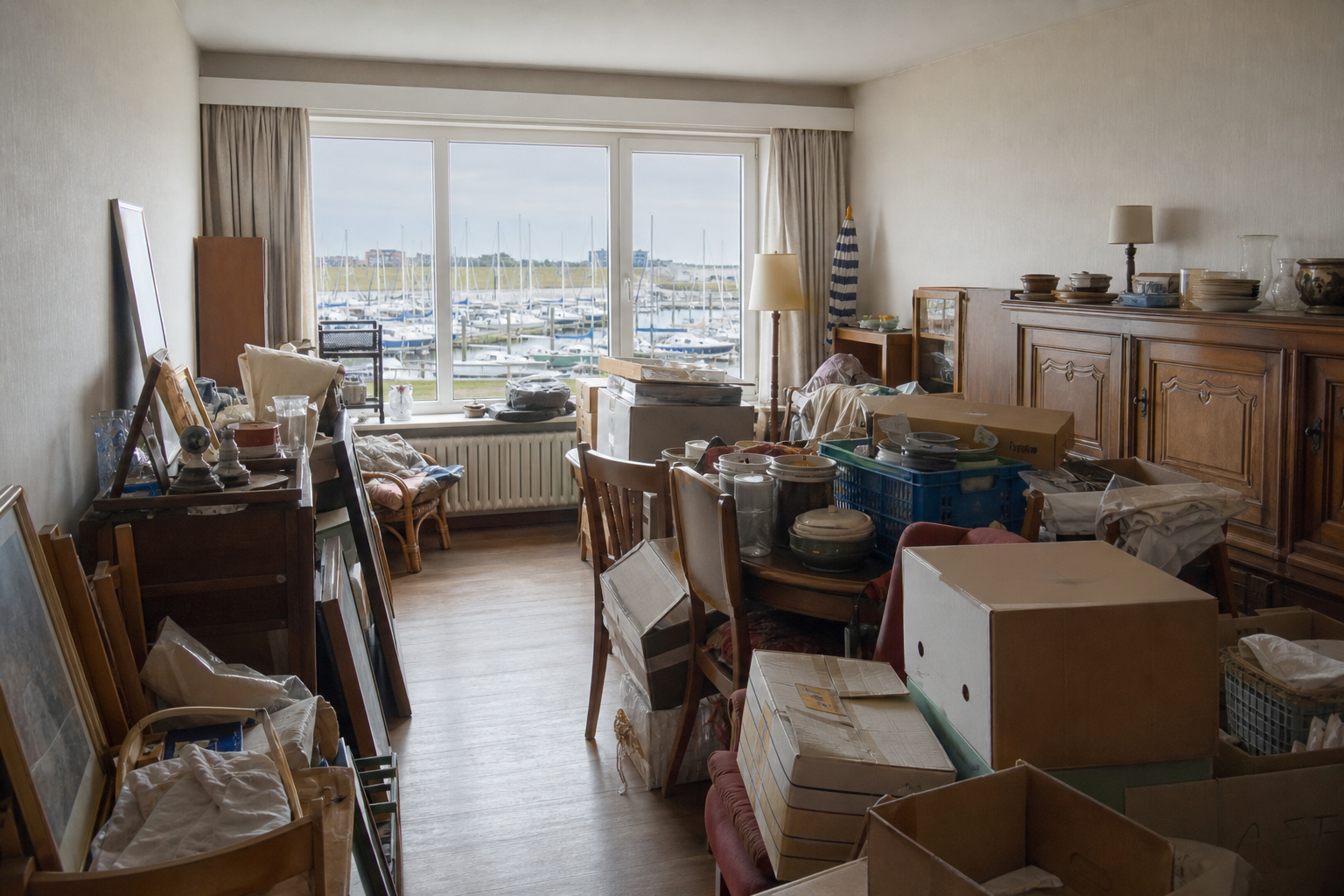 Vide appartement de résidence secondaire à Nieuport : avant, en cours et après — avant débarras