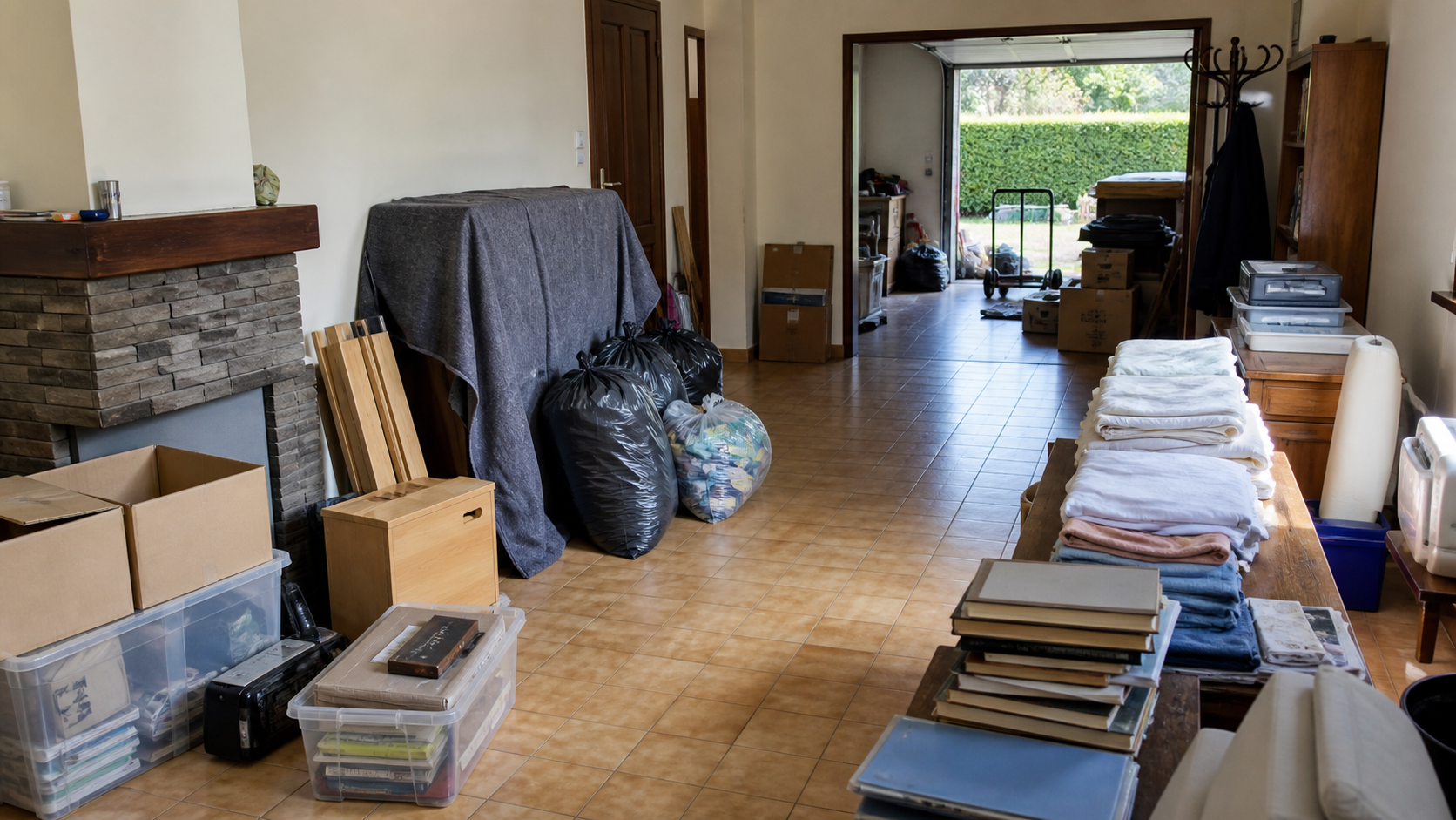 Vide maison familiale à Nivelles : avant, en cours et après — intervention en cours