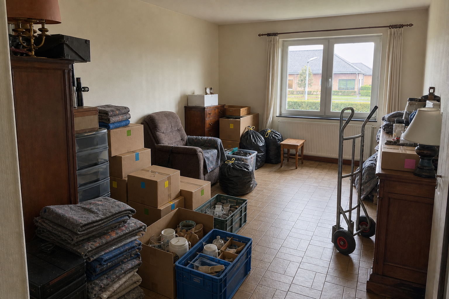 Vide bungalow à Olen : avant, en cours et après — intervention en cours
