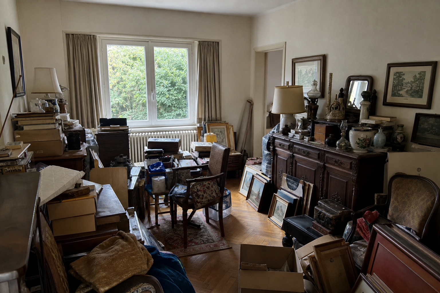 Vide villa à Oostkamp : avant, en cours et après — avant débarras