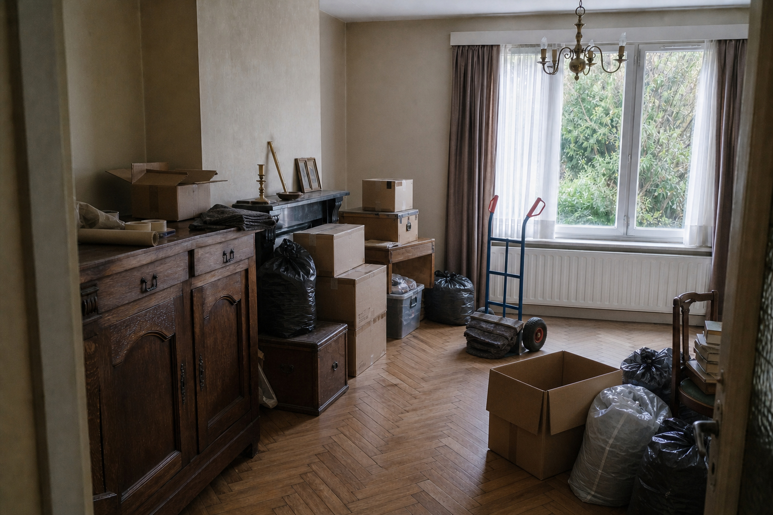 Vide maison familiale avec grenier à Opwijk : avant, en cours et après — intervention en cours