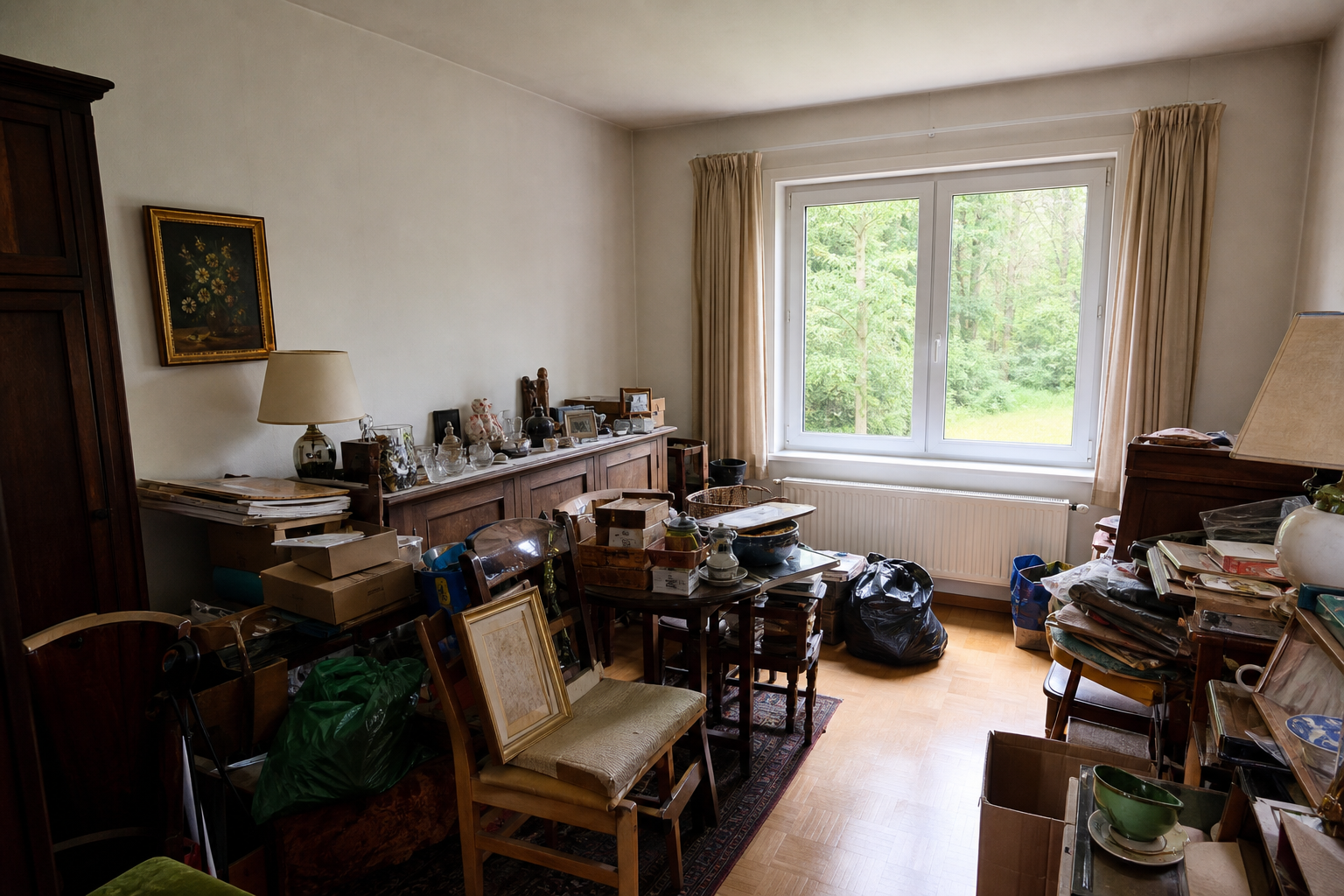 Vide villa en lisière de forêt à Oud-Heverlee : avant, en cours et après — avant débarras