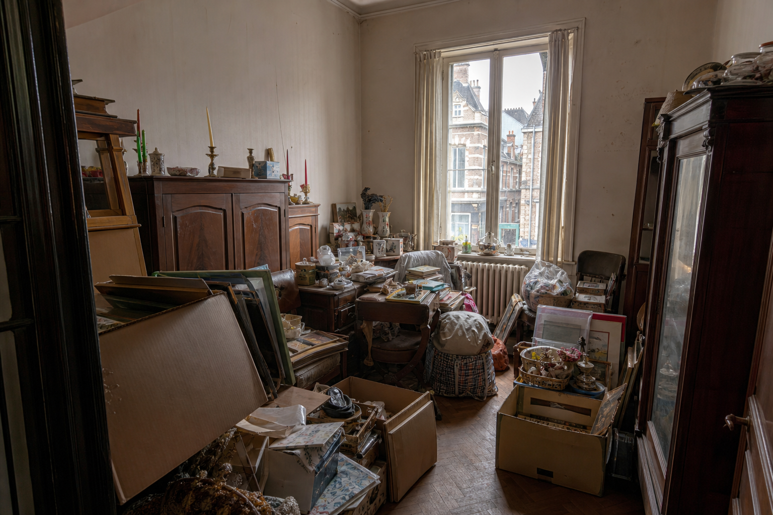 Vide appartement de centre historique à Audenarde : avant, en cours et après — avant débarras