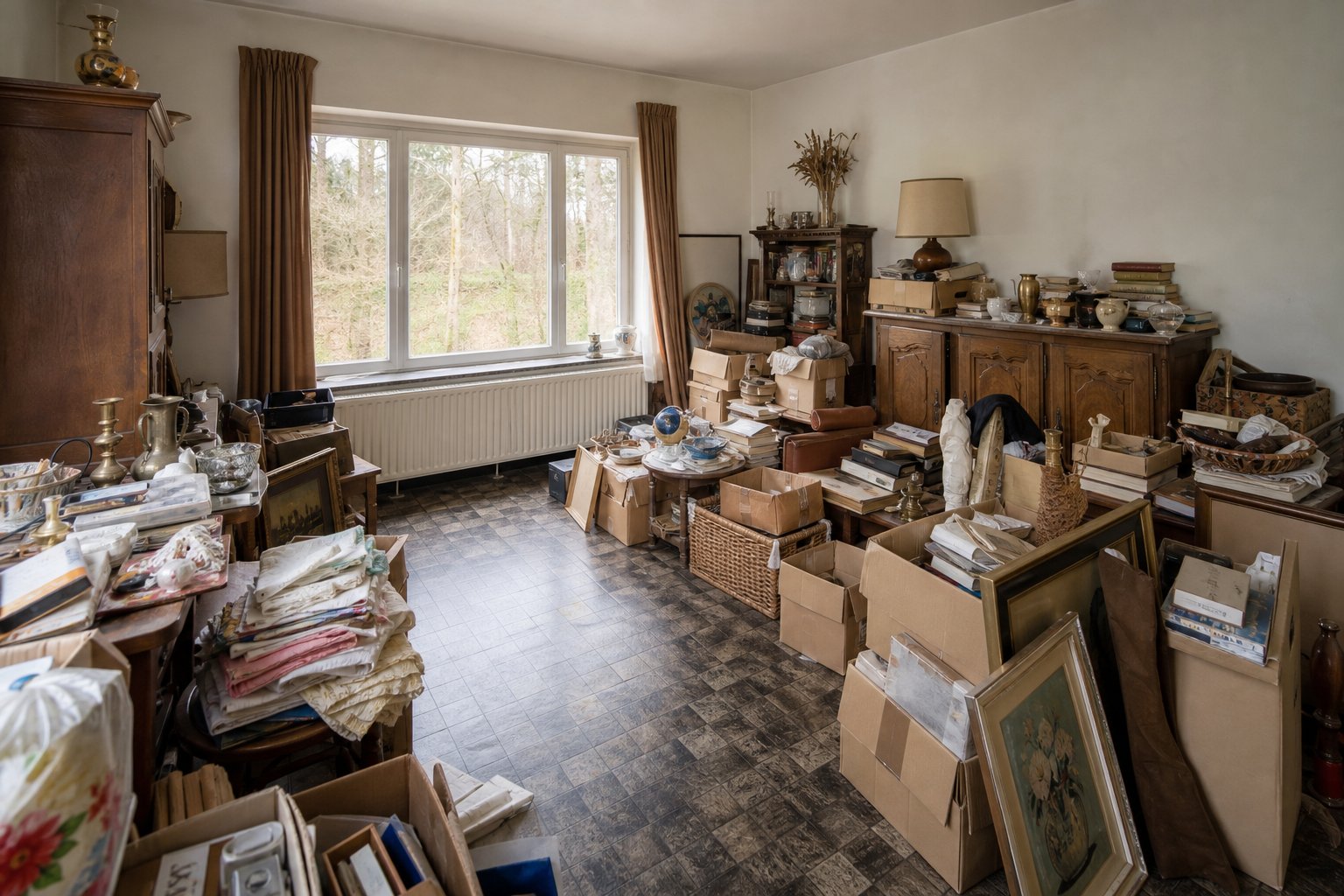 Vide maison familiale à Oudsbergen : avant, en cours et après — avant débarras