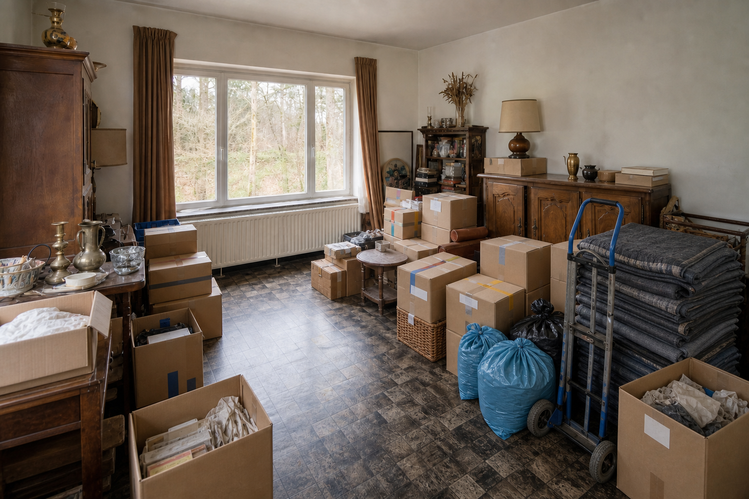 Vide maison familiale à Oudsbergen : avant, en cours et après — intervention en cours