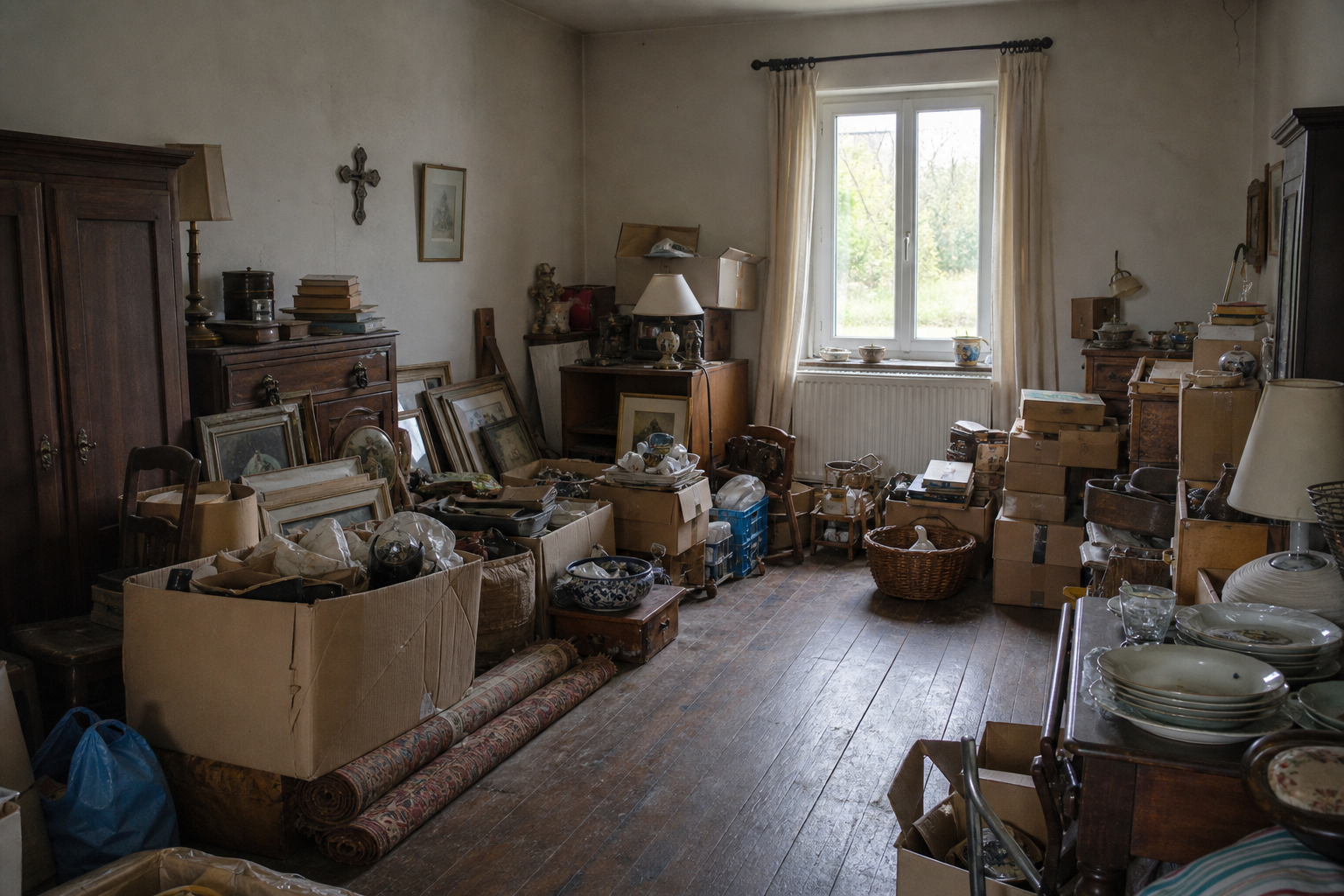Vide maison de campagne à Ouffet : avant, en cours et après — avant débarras