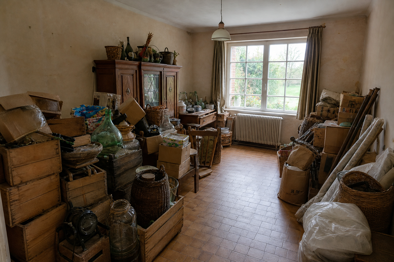 Vide maison avec serre et dépendance à Overijse : avant, en cours et après — avant débarras